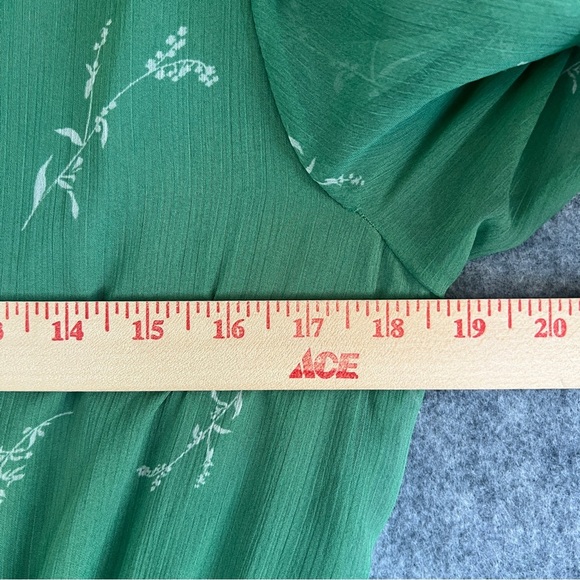 NEON ROSE Printed Tiered Lined Midi Dress Green Floral Size Large - Picture 6 of 10